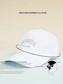 "Y2k Unisex Embroidered Letter ""Los Angeles"" Sun Protection Washed Baseball Cap, Breathable And Stylish For Daily Casual Wear" Street - White - View 4
