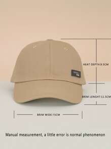 Mũ vải Unisex 1 chiếc có miếng da PU, chống nắng, thoáng khí, phong cách thời trang Y2k, thích hợp cho mùa xuân thu mặc hàng ngày và các hoạt động ngoài trời - Màu Khaki - Xem 4