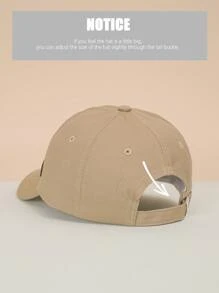 Mũ vải Unisex 1 chiếc có miếng da PU, chống nắng, thoáng khí, phong cách thời trang Y2k, thích hợp cho mùa xuân thu mặc hàng ngày và các hoạt động ngoài trời - Màu Khaki - Xem 6