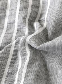 條紋圖案被套套裝不附帶內芯 - 灰色 - 查看 7