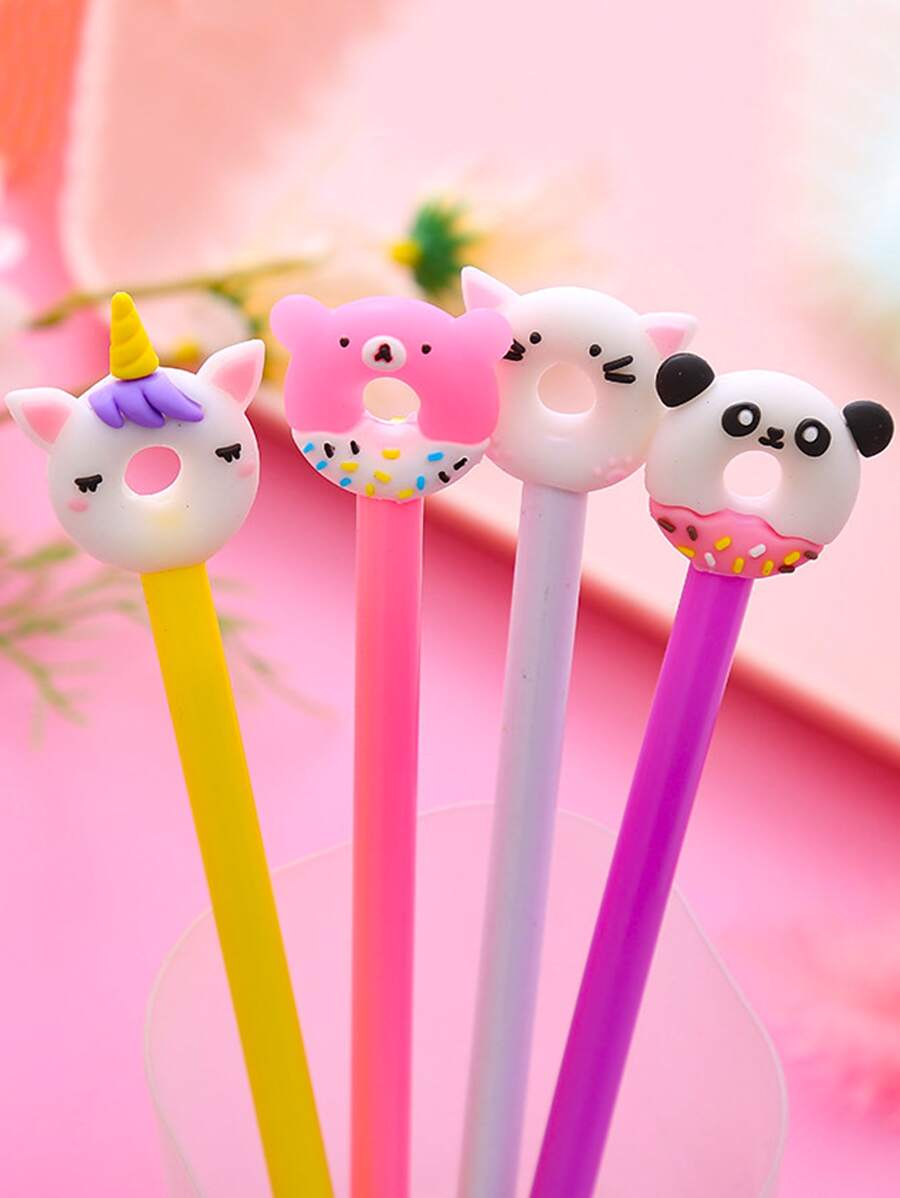 4peças Caneta gel Desenho de desenho animado - Multicolorido - Ver 1