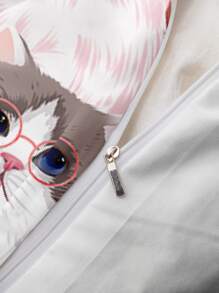 Cat Pattern Duvet Cover Set Without Filler