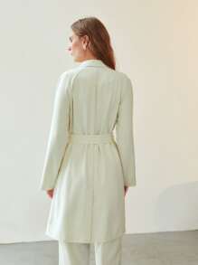 MOTF PREMIUM RAGLAN SLEEVE BELTED OVERSIZED RENCH COAT - Beige - View 3