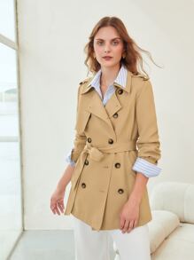 MOTF PREMIUM 雙排釦腰帶風衣外套