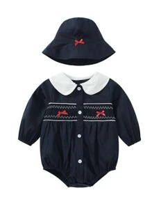 Baby Girl Long Sleeve  Clothes Set With Korean Style Ha Yi And Chic Long Length Design, Bodysuit