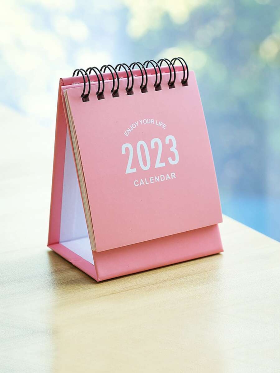 1 pieza Calendario de escritorio minimalista - Rosa - Ver 1