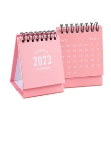 1 pieza Calendario de escritorio minimalista - Rosa - Ver 2