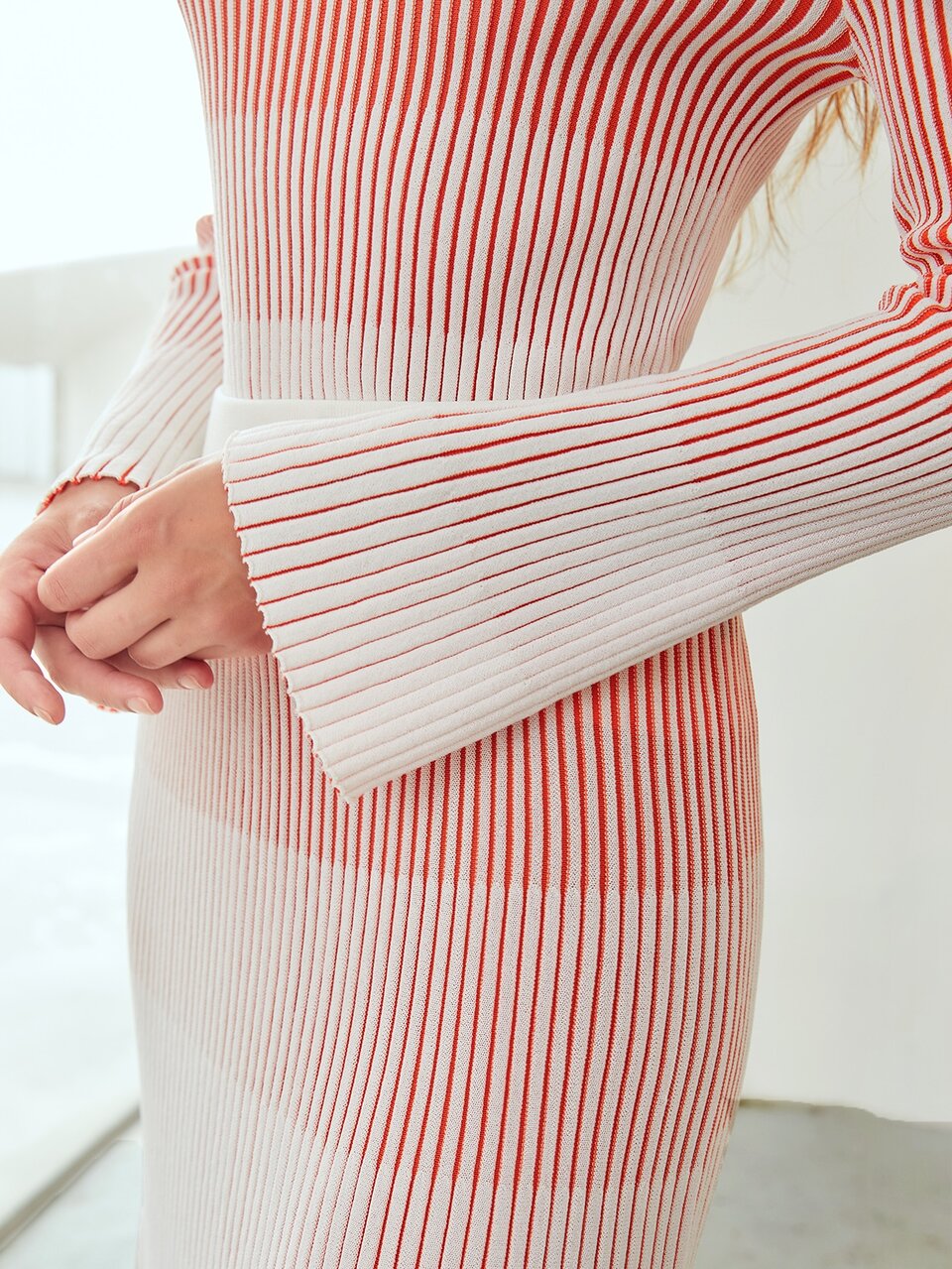 VISCOSE BELL SLEEVE SWEATER