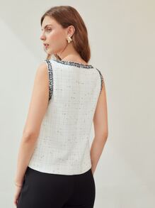 MOTF PREMIUM TWEED TANK TOP - White - View 3