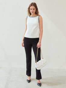 MOTF PREMIUM TWEED TANK TOP - White - View 7