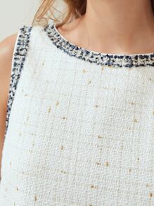 MOTF PREMIUM TWEED TANK TOP - White - View 8