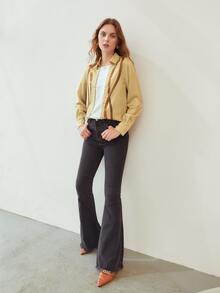 MOTF PREMIUM 帶印花雙排釦上衣 - 香檳色 - 查看 4