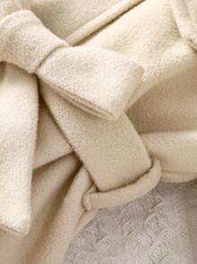 Em bé Áo khoác Thắt lưng màu trơn Giải trí - Màu be - Xem 4