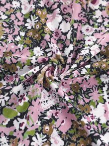 SHEIN Tween Girl High Low Hem Tee & Ditsy Floral Cami Dress