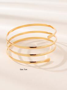 極簡風格多層臂環 - 金黃色 - 查看 3