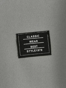 SHEIN 男孩補丁細節雙色連帽衫和運動褲 - 灰色 - 查看 4