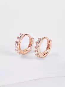 Vòng khuyên tai Khối Zirconia  Trang trí - Hoa hồng vàng - Xem 1