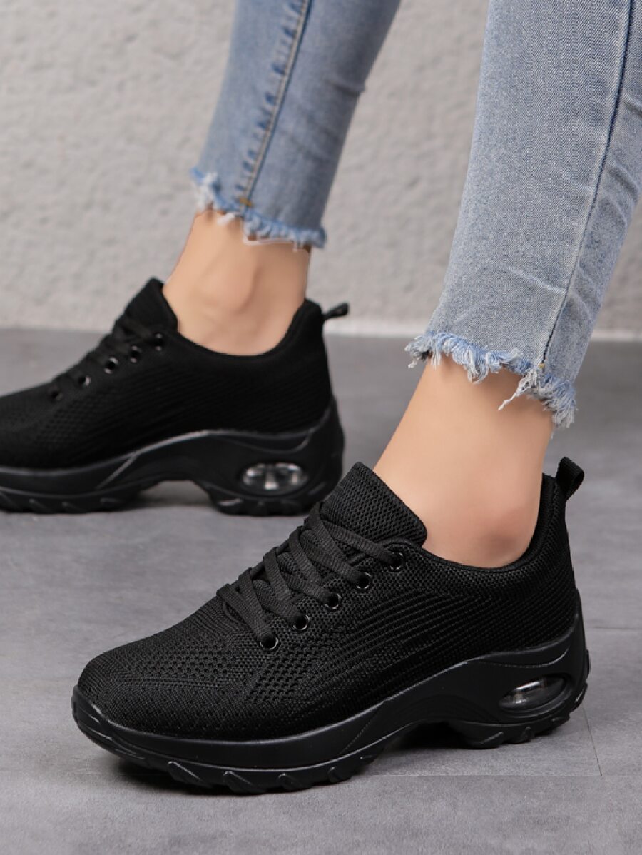 Chaussures De Marche Femme Sport Avec À Lacets & Talon Plat Design Mode en ligne SHEIN FRANCE