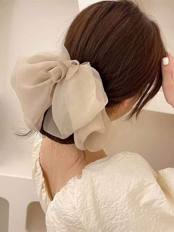 Cute Bow Decor Valentine's Day French Hair Clip, Hair Accessory, Hairpin, Head Accessories