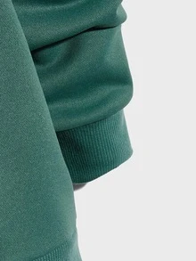 GENTILAND Loose Fit Men's Letter Graphic Kangaroo Pocket Drawstring Hoodie - Green - View 4