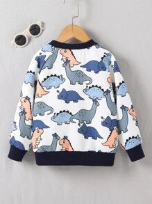 小男童恐龍印花飛行員夾克不帶T恤 - 彩色 - 查看 2