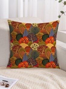 葉子圖案靠墊套不附帶墊芯 - 彩色 - 查看 2