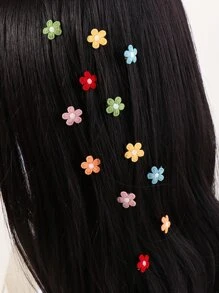 12pcs Flower Decor Hair Clip - Multicolor - View 2