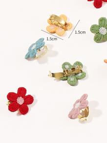 12pcs Flower Decor Hair Clip - Multicolor - View 3
