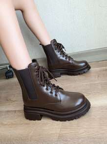 Unissex Botas Chelsea Com Frente Amarrar Fechamento
