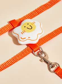 2pcs Fried Egg Decor Pet Leash & Harness Set - Orange - View 4