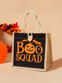 Bolsa de compras con estampado de halloween - Negro - Ver 2