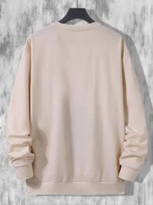 Manfinity LEGND Men Playing Card And Bird Print Pullover - Apricot - View 2