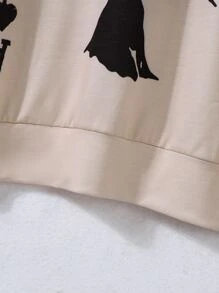 Manfinity LEGND Men Playing Card And Bird Print Pullover - Apricot - View 5