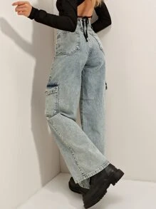 Flap Pocket Zip Fly Jeans