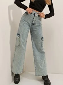 Flap Pocket Zip Fly Jeans
