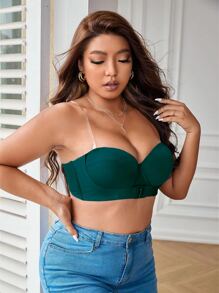 1 par Sujetador unicolor con aro con Tira bandolera - Agua verde azul - Ver 4