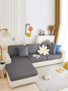 1入組格紋圖案沙發墊套帶1入組隨機枕套不附帶枕芯 - 彩色 - 查看 2