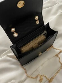 Túi vai Snakeskin In Chuỗi Thanh lịch - màu đen - Xem 4