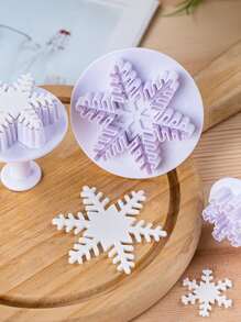 3 piezas Molde de galleta en forma de copo de nieve - Blanco - Ver 1