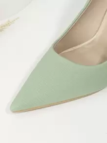 Women's Snake Skin Pattern Green Pointed Toe High Heel Shoes, Comfortable Anti-Slip Design, Casual Party, Autumn & Winter,Elegant - Mint Green - View 3