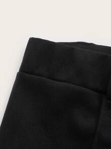 SHEIN MOD Plus Solid Belted Pants - Black - View 3