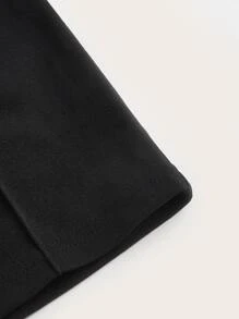 SHEIN MOD Plus Solid Belted Pants - Black - View 4