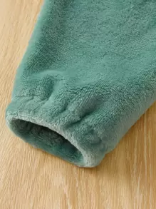 Bebé niño Pullover con bordado de dinosaurio de manga raglán con pantalones - Multicolor - Ver 7