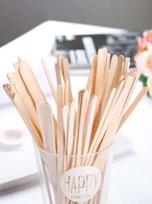 100pcs Disposable Wooden Coffee Stirrer For Home Kitchen Restaurant Milk Tea Beverage, Three Size Options, Ideal For Birthday Party, Gathering, Outdoor Activities - Apricot - View 6