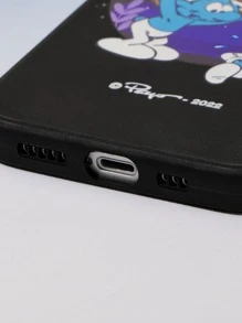 ROMWE X The Smurfs Cartoon Graphic Phone Case - Multicolor - View 3