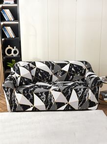 1入組幾何樣式有彈性沙發套和1入組靠墊套不附帶墊芯 - 彩色 - 查看 1