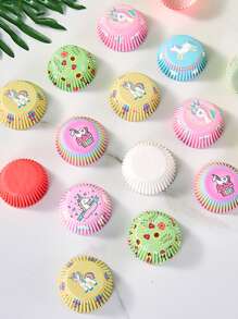 100 cái Khuôn mẫu Kỳ Lân Ngẫu nhiên Khuôn bánh Cupcake - Nhiều màu - Xem 3