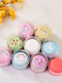 100 cái Khuôn mẫu Kỳ Lân Ngẫu nhiên Khuôn bánh Cupcake - Nhiều màu - Xem 4