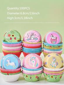 100 cái Khuôn mẫu Kỳ Lân Ngẫu nhiên Khuôn bánh Cupcake - Nhiều màu - Xem 8