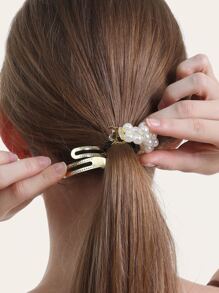 Faux Pearl Decor French Clip Elegant - White - View 6